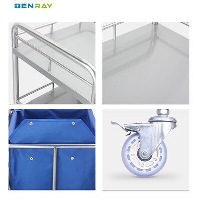 hospital Stainless steel Dirty linen cart waste utility trolley Hospital Nursing Laundry Trolley